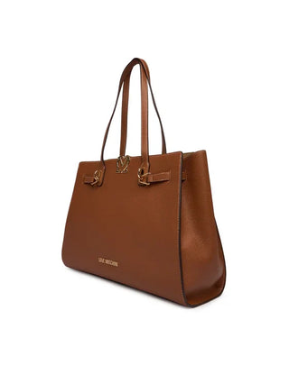 Love Moschino borsa a spalla in ecopelle martellata color cuoio
