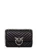 Pinko borsa Love Bag One Mini in pelle trapuntata nero argento