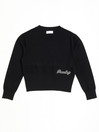 Dondup maglia bambina con logo ricamato nero DFMA034CFL040 N000 DONDUP