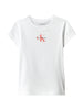 Calvin Klein T-shirt bambina manica corta con logo bianco