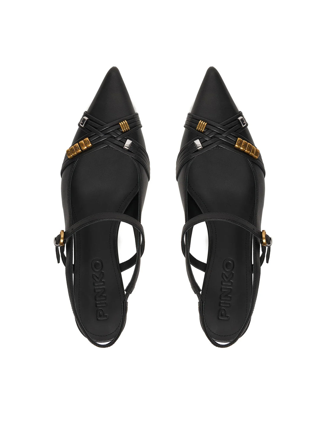 Pinko decollete slingback Gloria in pelle nero