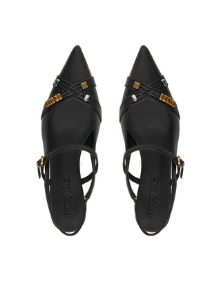Pinko decollete slingback Gloria in pelle nero