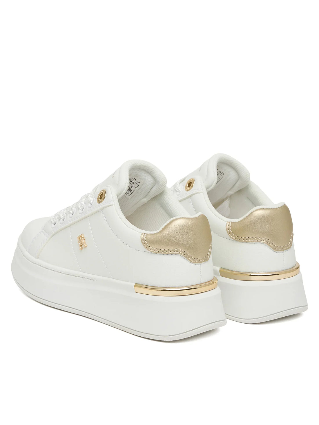 Tommy Hilfiger sneakers bambina in ecopelle bianco oro
