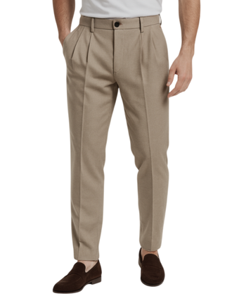 Rar pantaloni uomo con pinces tortora GHIRO-126108 FANGO RAR 