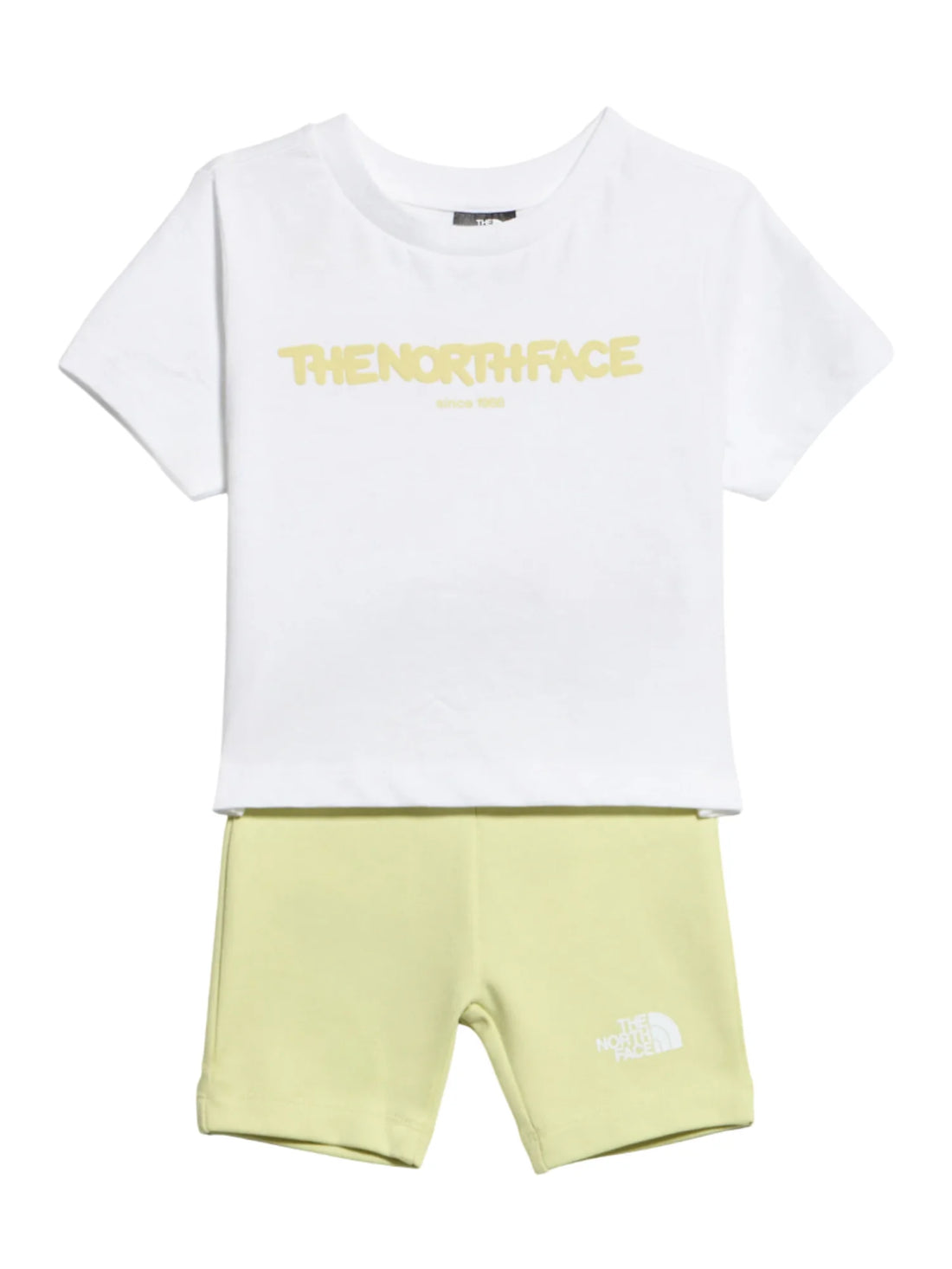 The North Face completo bambina T-shirt e bermuda bianco giallo lime