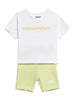 The North Face completo bambina T-shirt e bermuda bianco giallo lime