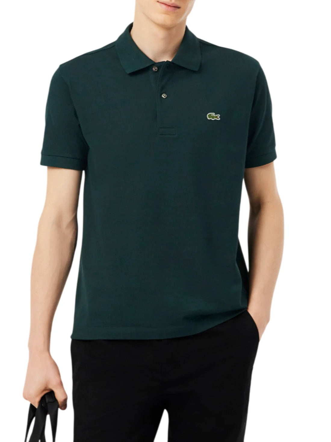 Lacoste polo manica corta 12.12 in piquè verde scuro