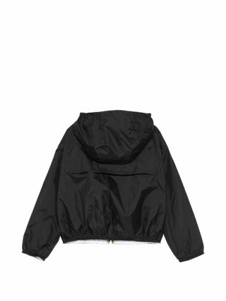 K-Way giubbino reversibile bambina con cappuccio bainco nero