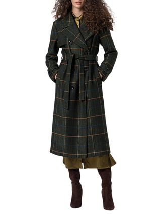 Surkana cappotto doppiopetto misto lana in fantasia verde 565MACO422 62 SURKANA 