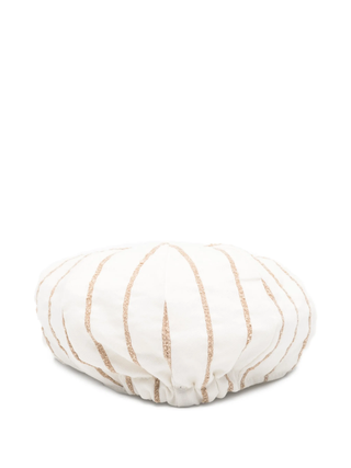 Colori Chiari cappello coppola in fantasia gessata bianco beige