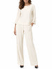 Sandro Ferrone completo donna blusa e pantaloni panna
