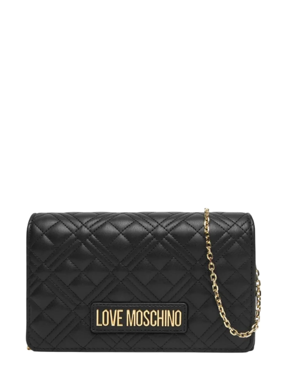 Love Moschino borsa a tracolla in ecopelle trapuntata nero oro