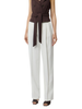 Elisabetta Franchi pantaloni in gabardina con pinces avorio