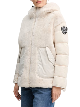 Blauer piumino Estrella in nylon ed ecopelliccia ecrù 25WBLDB02106-006646 907 BLAUER 
