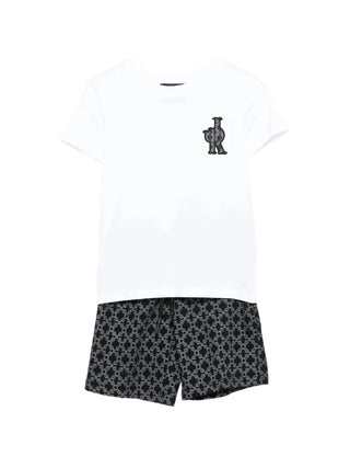 John Richmond completo bambino T-shirt e bermuda bianco nero