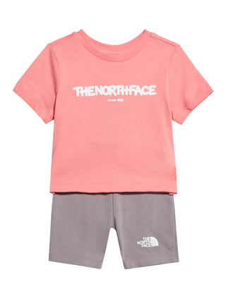 The North Face completo bambina T-shirt e bermuda rosa lavanda