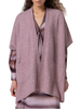 Surkana poncho in maglia misto lana rosa