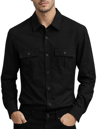 Alta Tensione camicia uomo con tasconi nero