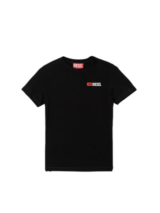 Diesel T-shirt bambino Utrim in cotone stretch nero