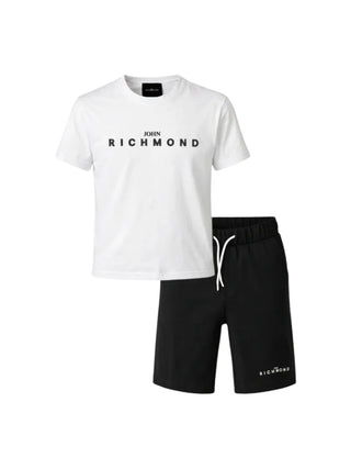 John Richmond completo bambino T-shirt e bermuda bianco nero