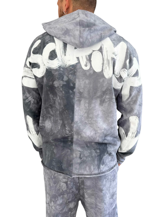 Disclaimer felpa uomo in fantasia grigio 55103 TIE DYE PIOMBO DISCLAIMER