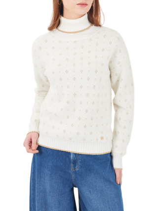 Yes Zee maglia dolcevita con dettagli lurex avorio M010-IS00 0157 YES-ZEE 