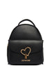 Love Moschino zaino donna in ecopelle con tasca nero oro