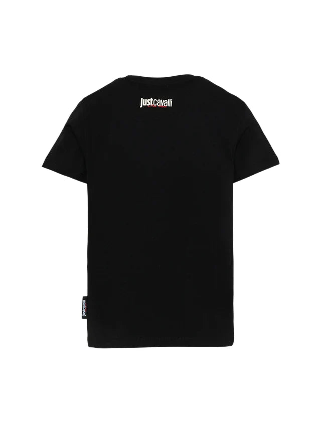 Just Cavalli T-shirt unisex bambino con logo nero