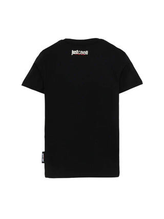 Just Cavalli T-shirt unisex bambino con logo nero