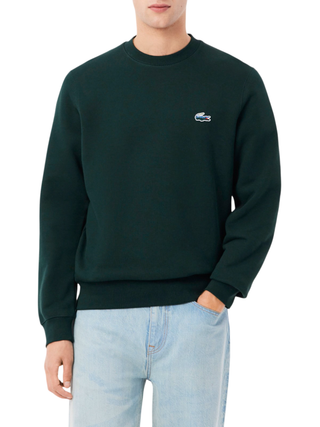 Lacoste felpa uomo in cotone verde scuro SH7941 YZP LACOSTE 