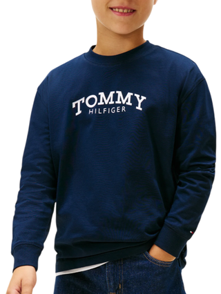 Tommy Hilfiger T-shirt manica lunga bambino con logo blu