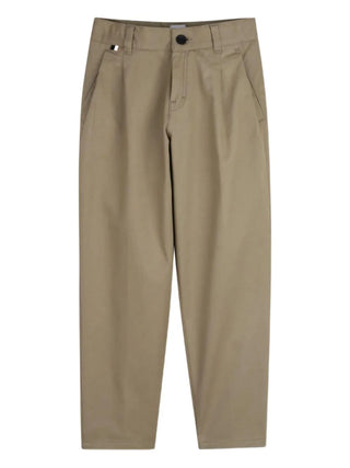 Boss pantaloni bambino slim con pinces beige