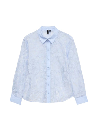 Vero Moda camicia donna in organza trama floreale celeste