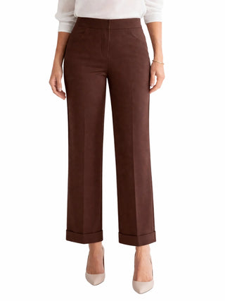 Lola by Sandro Ferrone pantaloni gamba dritta in misto viscosa marrone