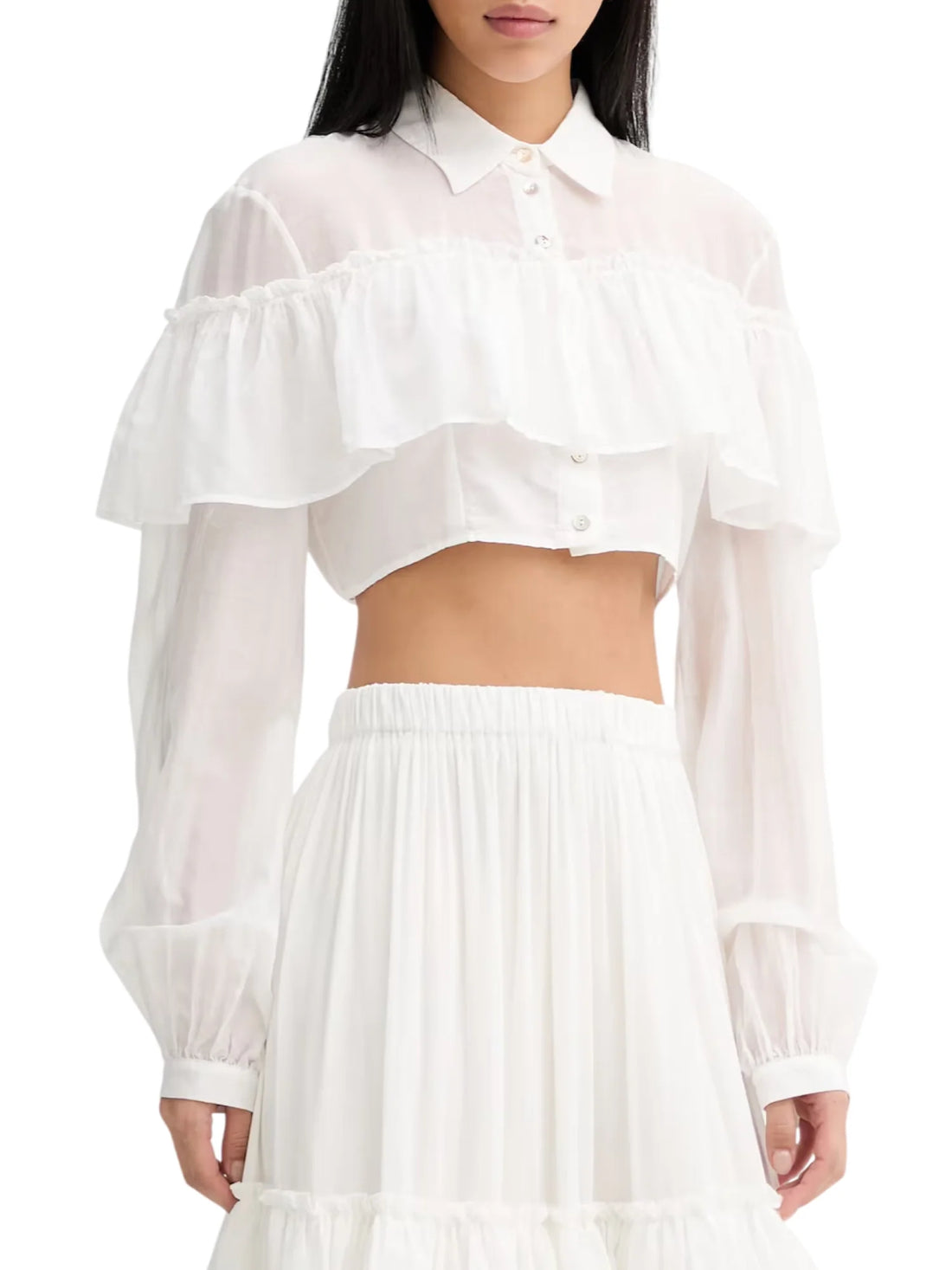 Aniye By camicia crop donna Carmen bianco latte