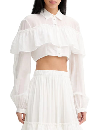 Aniye By camicia crop donna Carmen bianco latte