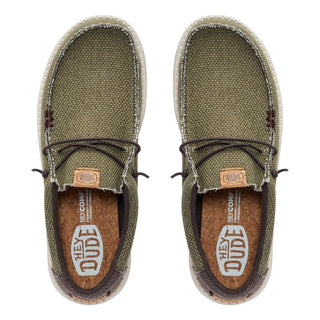 Hey Dude mocassino uomo Wally Braided verde marrone