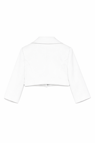 Colori Chiari giacca elegante bambina in mikado bianco latte