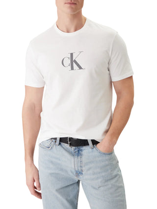 Calvin Klein T-shirt uomo manica corta con logo bianco