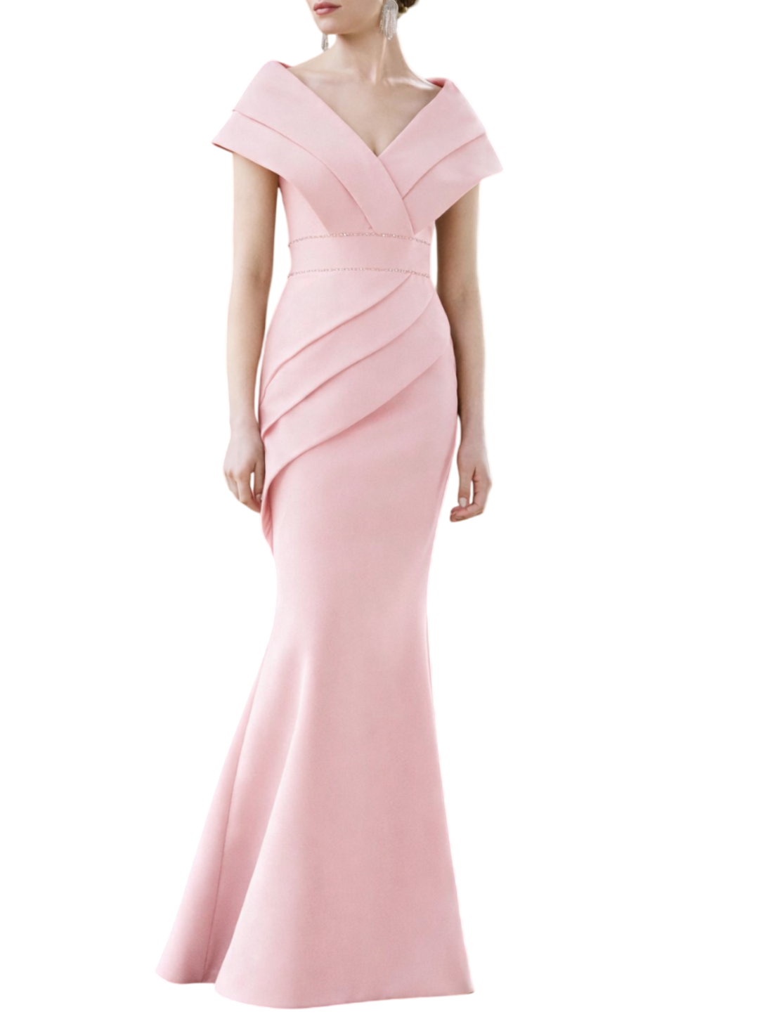 Couture Club abito da cerimonia con scollo a portafoglio rosa