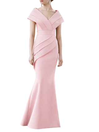 Couture Club abito da cerimonia con scollo a portafoglio rosa