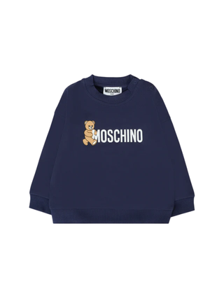 Moschino felpa neonata con logo blu M8F03Q-LCA83 40016 MOSCHINO 