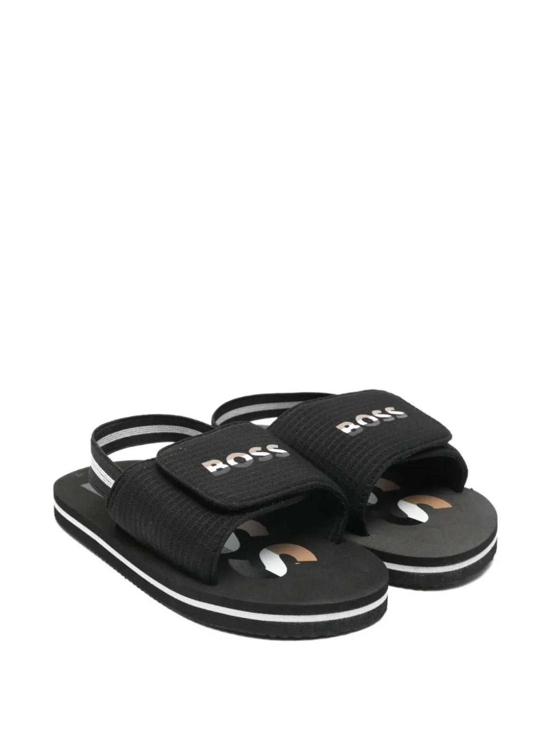 Boss sandali neonato con fascia logata nero