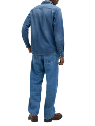 Jack&Jones camicia di jeans uomo lavaggio blu