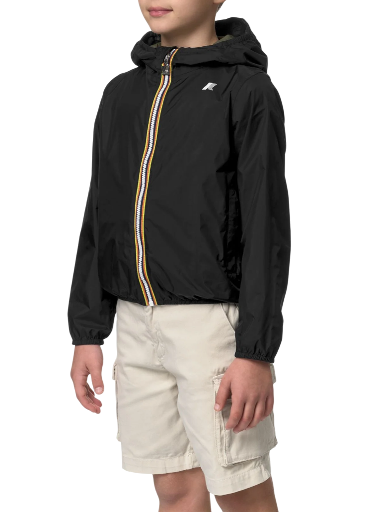 K-Way giubbino antivento leggero Jake reversibile nero verde