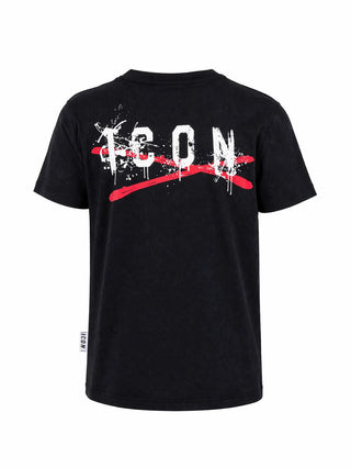 Icon T-shirt bambino manica corta con logo nero