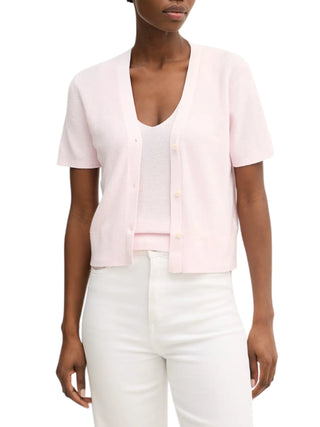 Calvin Klein set coordinato cardigan e top donna in maglia rosa