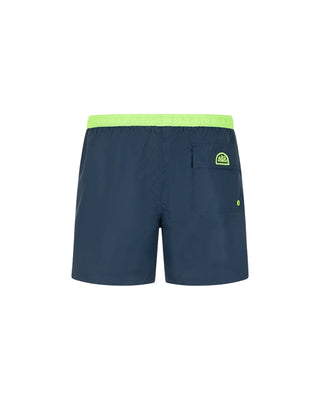 Sundek boxer mare uomo in nylon con logo blu verde fluo