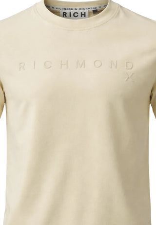 John Richmond T-shirt manica corta con logo beige chiaro