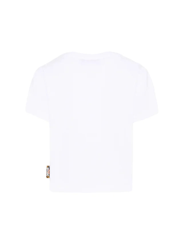 Just Cavalli T-shirt bambina con stampa sole strass bianco